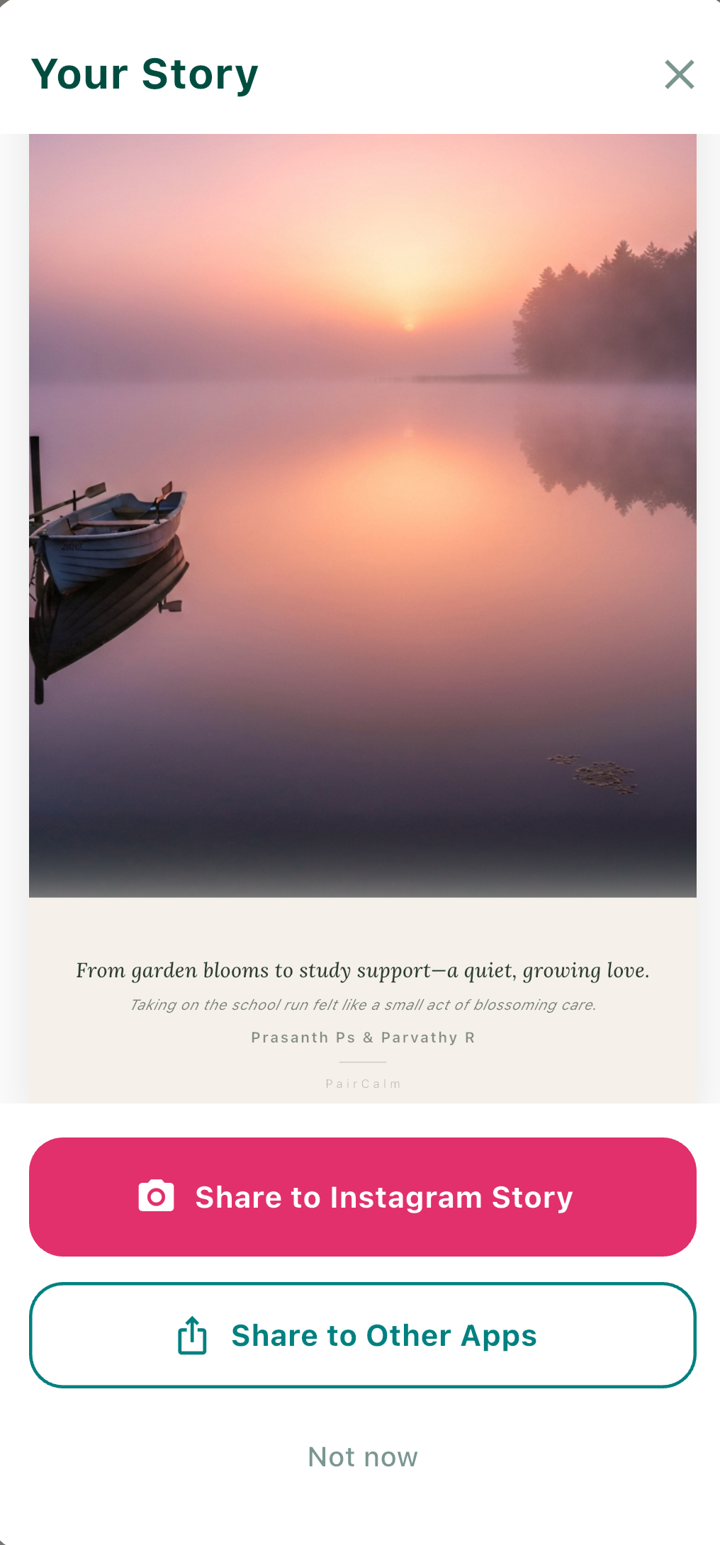 Your Story — a beautiful weekly summary shareable to Instagram